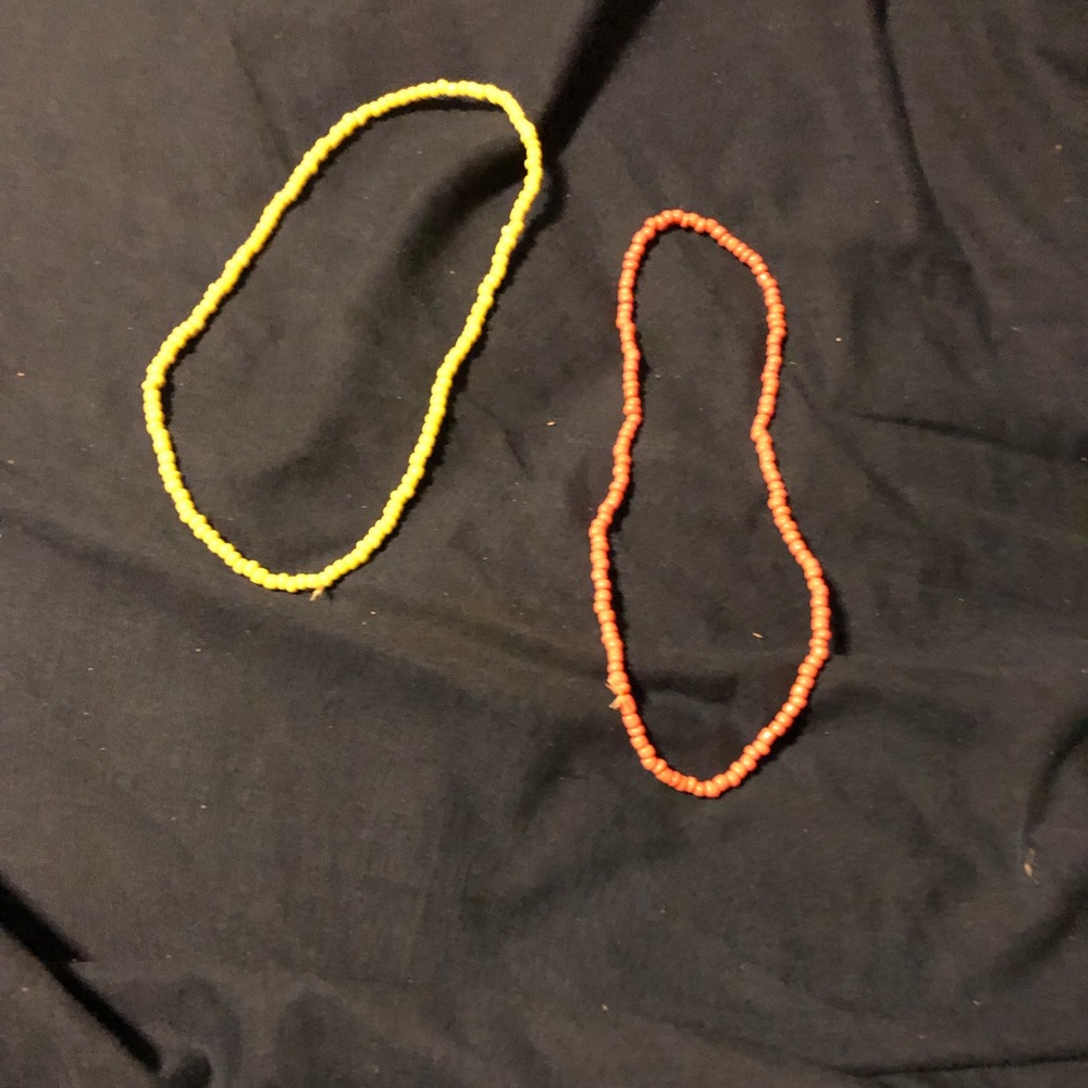 Yellow and orange choker necklaces